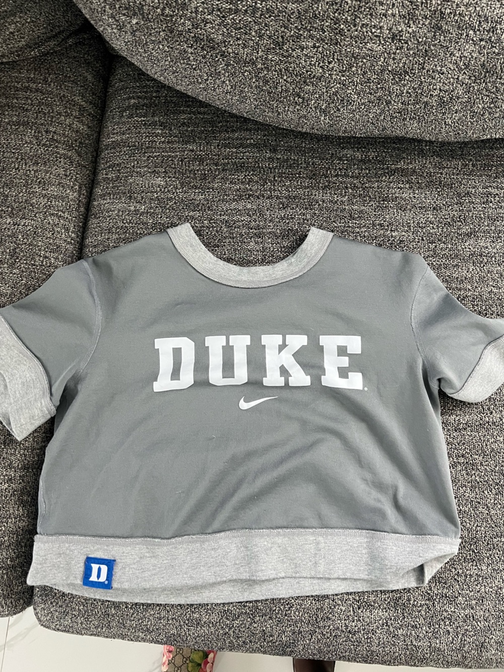 Nike Grey Reversible ‘DUKE' Short Sleeve Crew Crop Top
